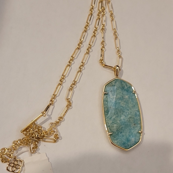 NWT KENDRA SCOTT FACETED DARK TEAL REID NECKLACE IN GOLD UNIQUE BEAUTIFUL COLOR - Picture 5 of 8